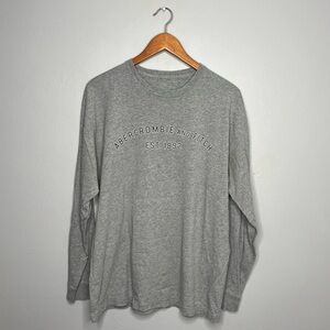 Vintage Abercrombie and Fitch Est 1892 Grey Graphic Long Sleeve T-Shirt